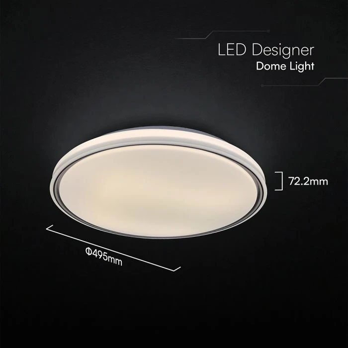 Lubinis šviestuvas 30/60W LED paviršinis šviestuvas, juodos sp., 3000-6500K, dimeriuojamas