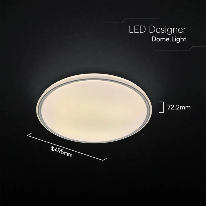 Lubinis šviestuvas 30/60W LED paviršinis šviestuvas, pilkos sp., 3000-6500K, dimeriuojamas