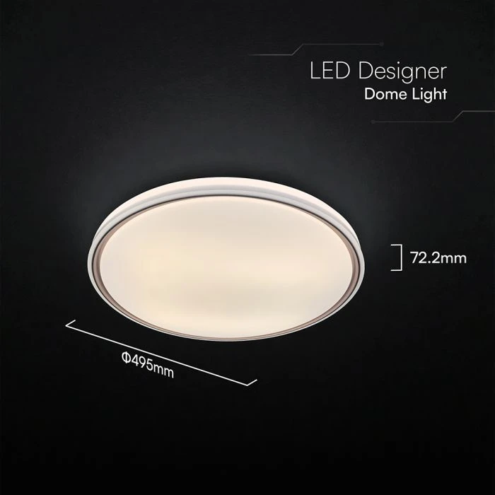 Lubinis šviestuvas 30/60W LED paviršinis šviestuvas, rudos sp., 3000-6500K, dimeriuojamas