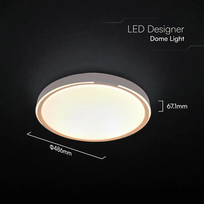 Lubinis šviestuvas 30/60W LED paviršinis šviestuvas, šviesios medžio sp., 3000-6500K, dimeriuojamas
