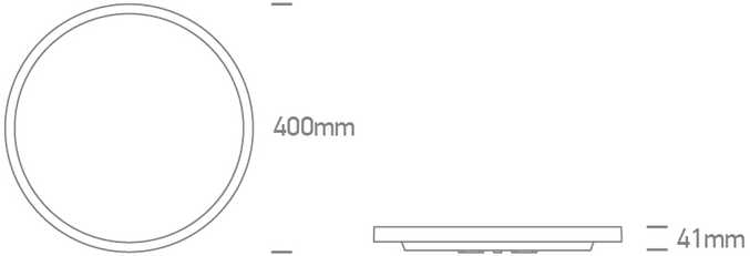 Lubinis šviestuvas 30+3W LED paviršinis šviestuvas, juodos sp., 2700/3200/4000K, 400mm, šviečia į viršų ir į apačią, 62002B/B/V