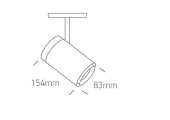 30W akcentinis šviestuvas į magnetines sistemas, juodas, 3000K, reguliuojamas, 42114C/B/W
