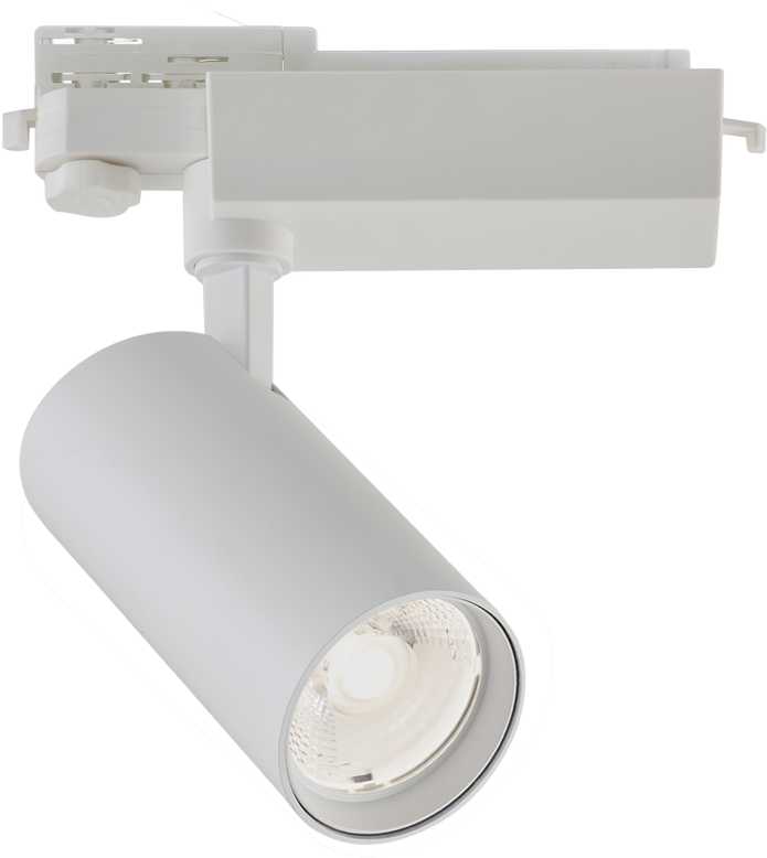 30W LED akcentinis šviestuvas į 3 fazių bėgelius HERCULES, baltas, 4000K, 3913-012W-4-S-24