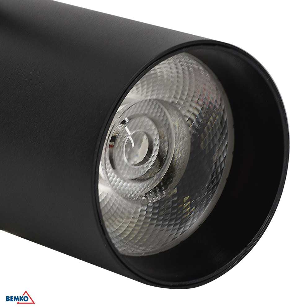 Bemko 30W LED akcentinis šviestuvas į 3 fazių bėgelį VERKO, juodas, 4000K