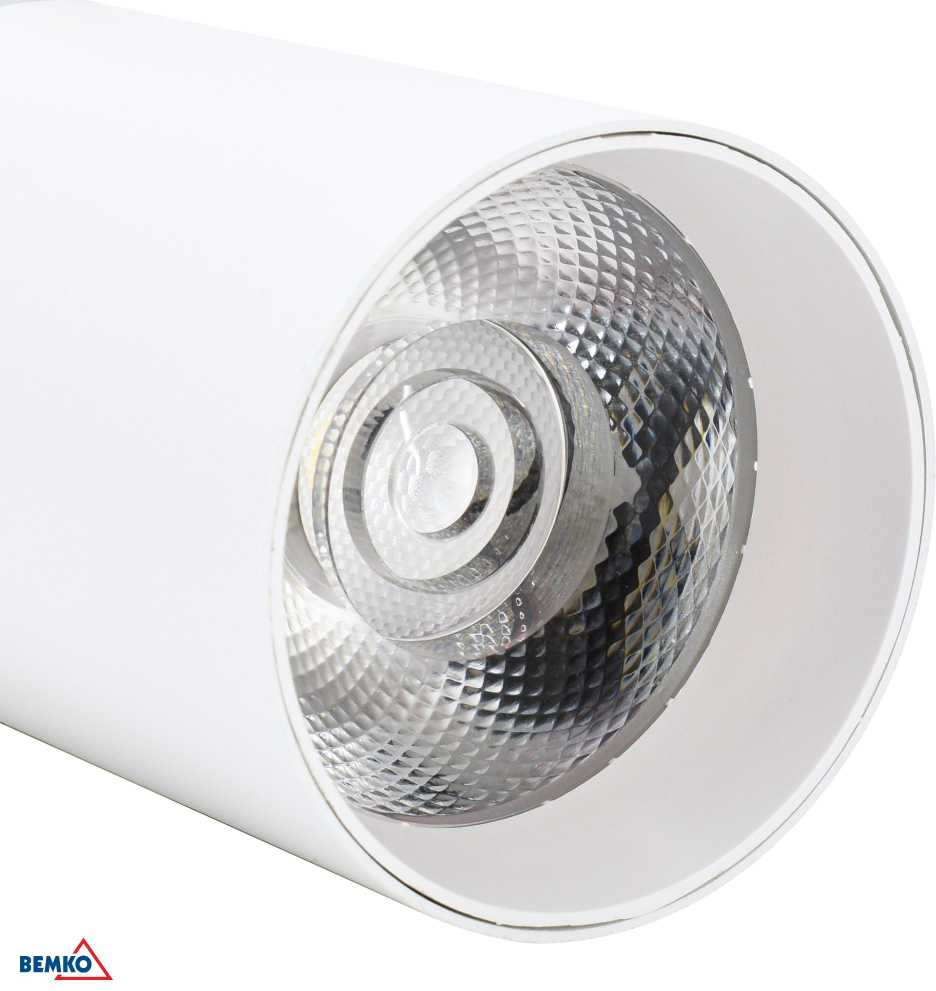 Bemko 30W LED akcentinis šviestuvas į 3 fazių bėgelį VERKO, baltas, 3000K