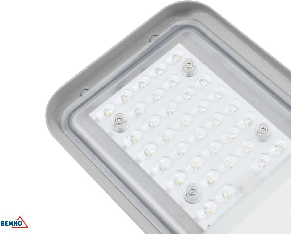 Bemko 30W LED gatvės šviestuvas JAZMIN, šviesiai pilkas, 4000K, IP65