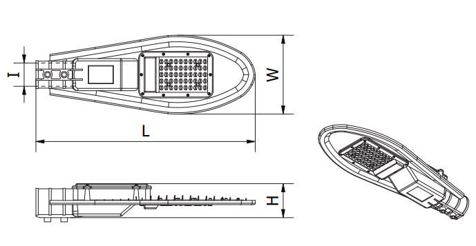 30W LED gatvės šviestuvas PARKER, pilkas, 4000K, IP65