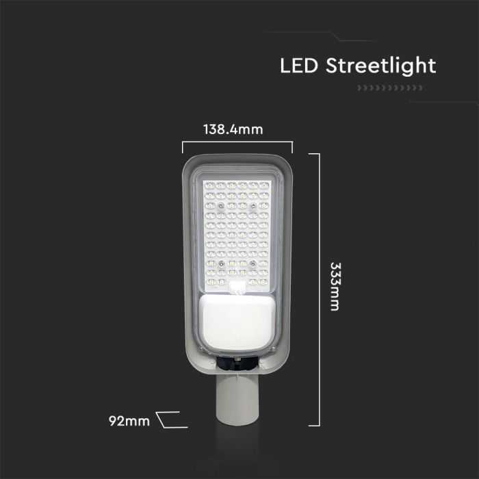 V-tac 30W LED gatvės šviestuvas, pilkas, 4000K