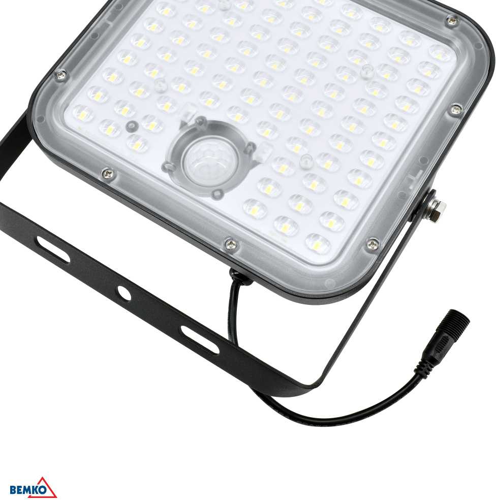 30W LED įkraunamas prožektorius su saulės baterija ir judesio davikliu, juodas, 4000K, IP65