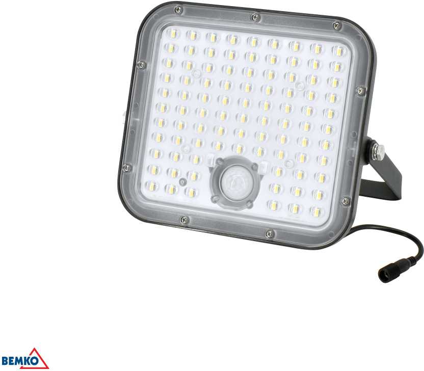 30W LED įkraunamas prožektorius su saulės baterija ir judesio davikliu, juodas, 4000K, IP65