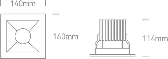 30W LED įleidžiamas šviestuvas, baltas, 4000K, 50130B/W/C