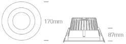 30W LED įleidžiamas šviestuvas, baltas, 3000/4000/5000K, 10130ED/W/V