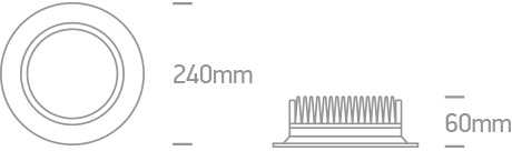 30W LED įleidžiamas šviestuvas, baltas, 3000-4000K-6000K, 10130UV/W/V
