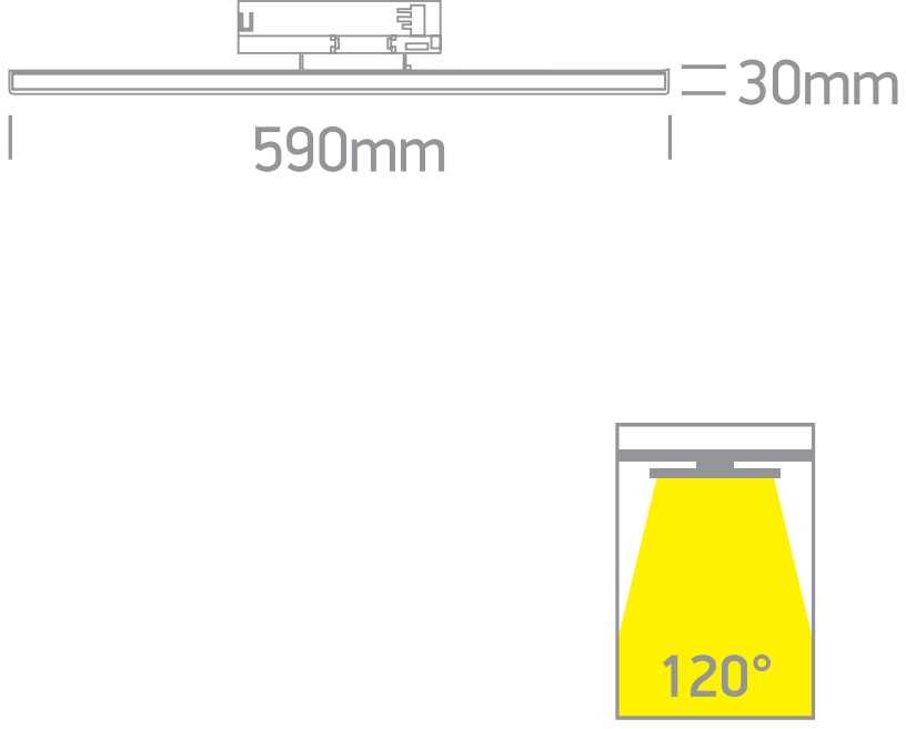 30W LED linijinis bėgelio šviestuvas, baltas, 2700/3200/4000K, 65172AT/W/V