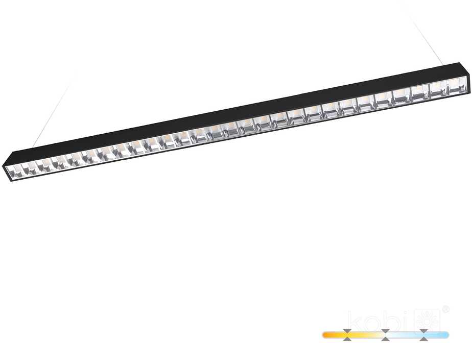 30W LED linijinis šviestuvas KOLINE K2, juodas, 3000/4000/6500K, UGR19