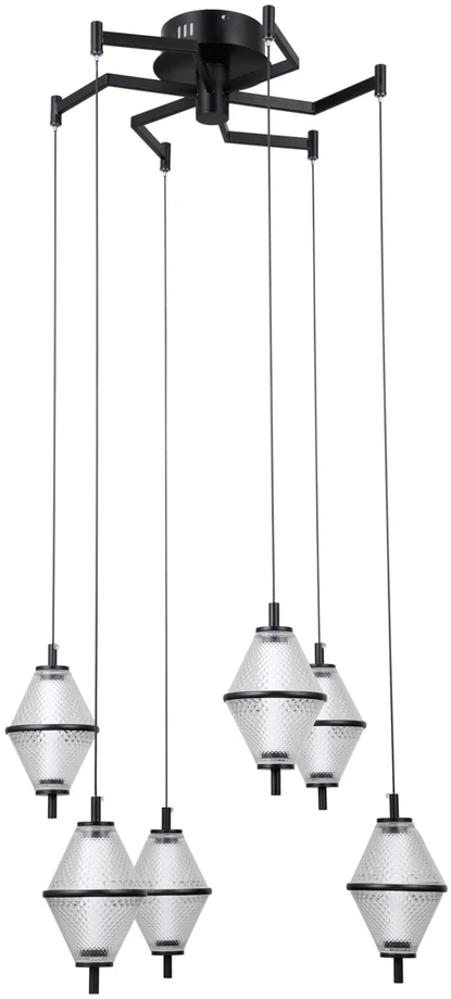 30W LED pakabinamas šviestuvas FUENTE, juodos sp./skaidrus, 3000K