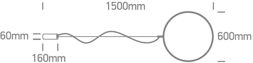 30W LED pakabinamas šviestuvas, juodas, 3000K, 60cm, dimeriuojamas, 63152B/B/W
