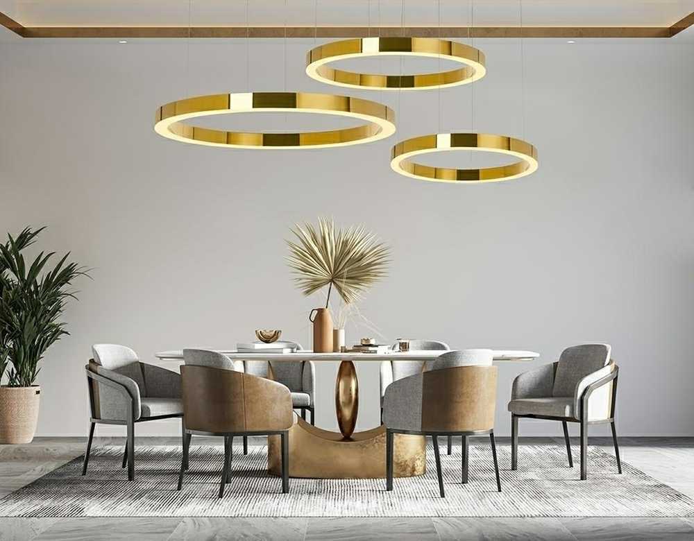 30W LED pakabinamas šviestuvas RING LUXURY 50, aukso sp., 3000K