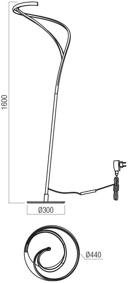 30W LED pastatomas šviestuvas TEMPEST, matinės aukso sp., 3000K, dimeriuojamas, 01-3607