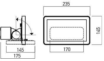 30W LED paviršinis lauko šviestuvas FLUX, tamsiai pilkas, 3000K, IP65, 90243