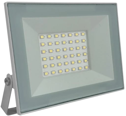30W LED prožektorius, baltu korpusu, 6500K