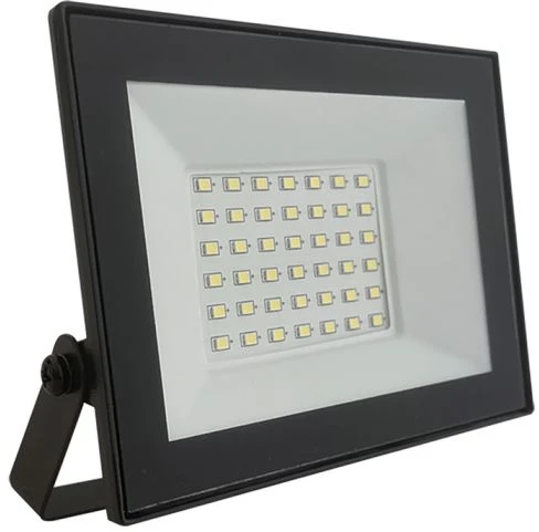 30W LED prožektorius, juodu korpusu, 6500K