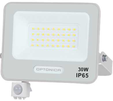 30W LED prožektorius su judesio davikliu, baltas, 6000K