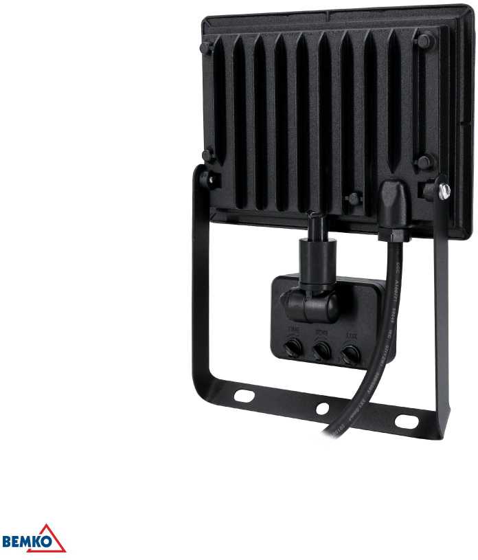 Kafler 30W LED prožektorius su judesio davikliu KASTEL, juodas, 6500K, IP65