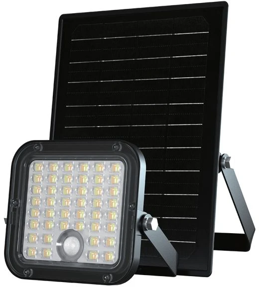 30W LED prožektorius su saulės baterija ir judesio davikliu, juodas, 4000/6000K