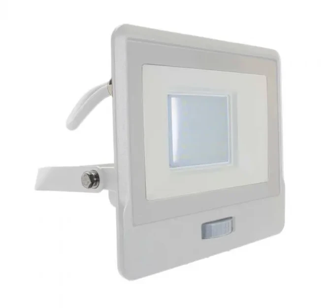 Samsung 30W LED prožektorius V-TAC, baltu korpusu, 6500K, su judesio davikliu
