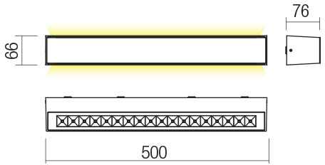 30W LED sieninis lauko šviestuvas AROOS, tamsiai pilkas, 3000K, IP65, šviečia į viršų ir į apačią, 90263