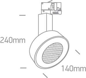 30W LED šviestuvas į bėgelius, baltas, 3000K, 65652T/W/W