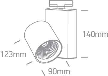 30W LED šviestuvas į bėgelius, juodas, 3000K, 65612NT/B/W