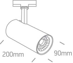 Lubinis šviestuvas 30W LED šviestuvas į bėgelius, juodas, 4000K, 65642CT/B/C