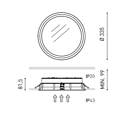 31W LED įleidžiamas šviestuvas DEEP MAXI 4, baltas, 3000K, DALI