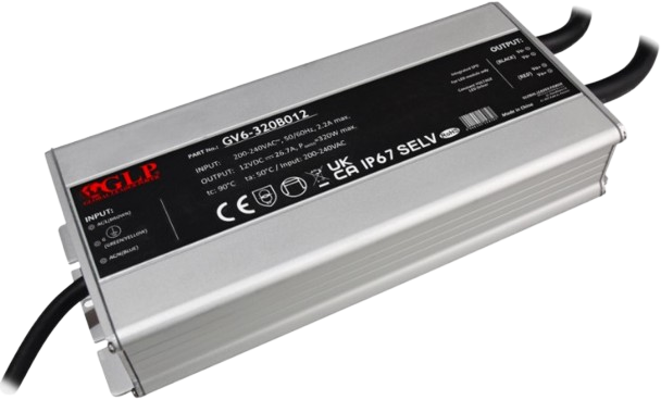 320W LED maitinimo šaltinis GV6, 12V, CV, FPC, IP67