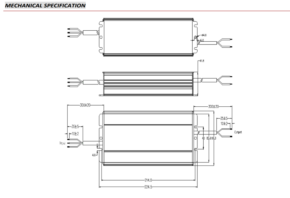 320W LED maitinimo šaltinis GV6, 24V, CV, FPC, IP67