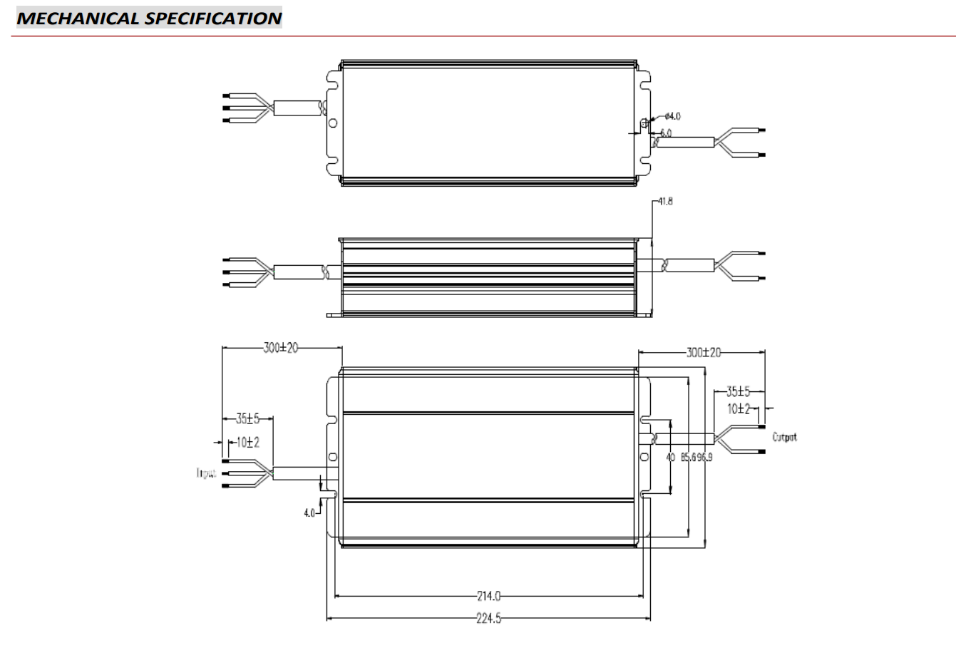 320W LED maitinimo šaltinis GV6, 24V, CV, FPC, IP67