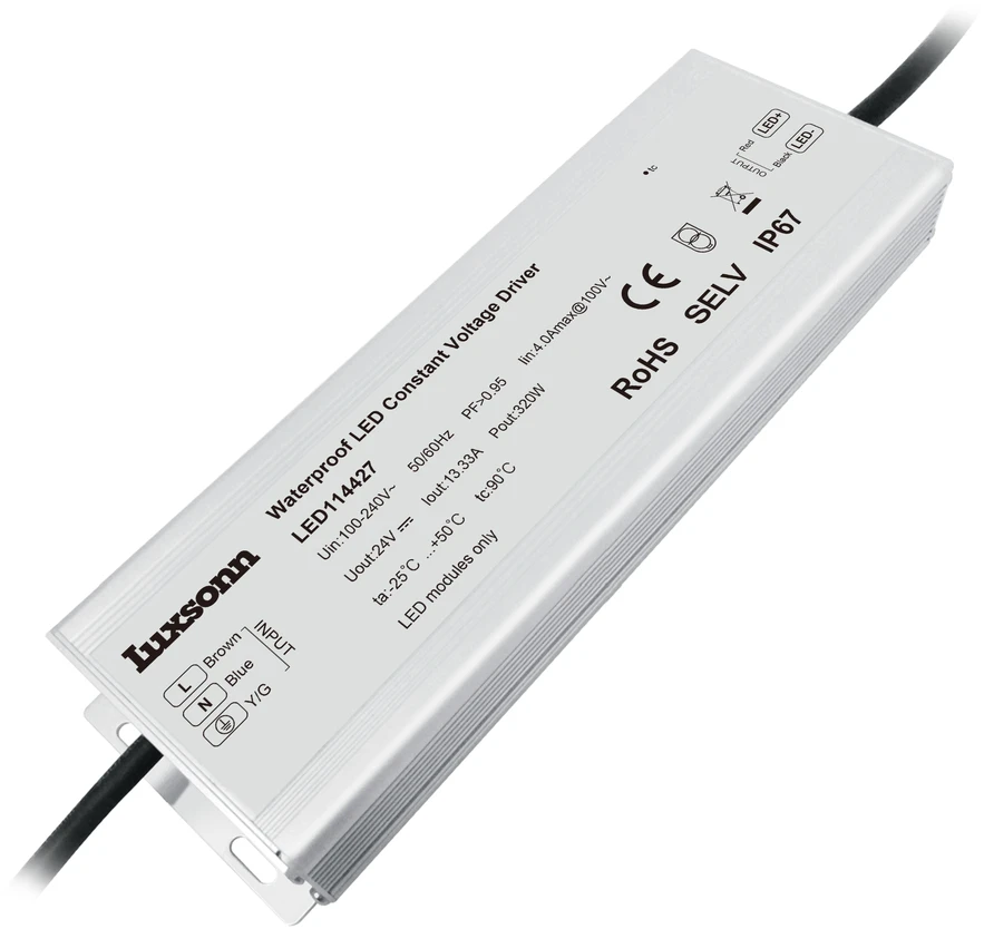 320W LED maitinimo šaltinis LUXSONN, 24V, IP67