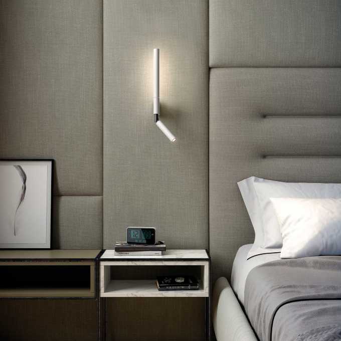 Sieninis šviestuvas 3,2+1W LED sieninis pakreipiamas šviestuvas CANUT, baltas, 3000K
