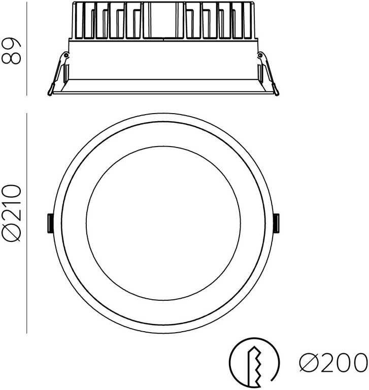 32,5W LED įleidžiamas šviestuvas TECH, juodas, 3000/4000K, dimeriuojamas, IP65, E3987270NDP