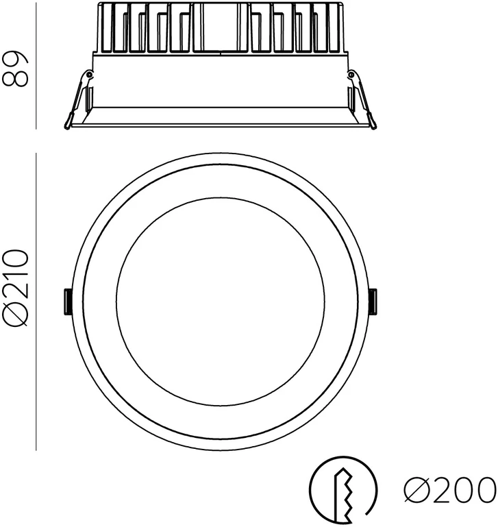 32,5W LED įleidžiamas šviestuvas TECH, juodas, 3000/4000K, dimeriuojamas, IP65, E3987270NDT