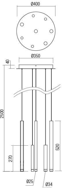 32W LED pakabinamas šviestuvas MADISON, chromo sp., 3000K, 01-2053
