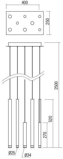 32W LED pakabinamas šviestuvas MADISON, aukso sp., 3000K, 01-2046
