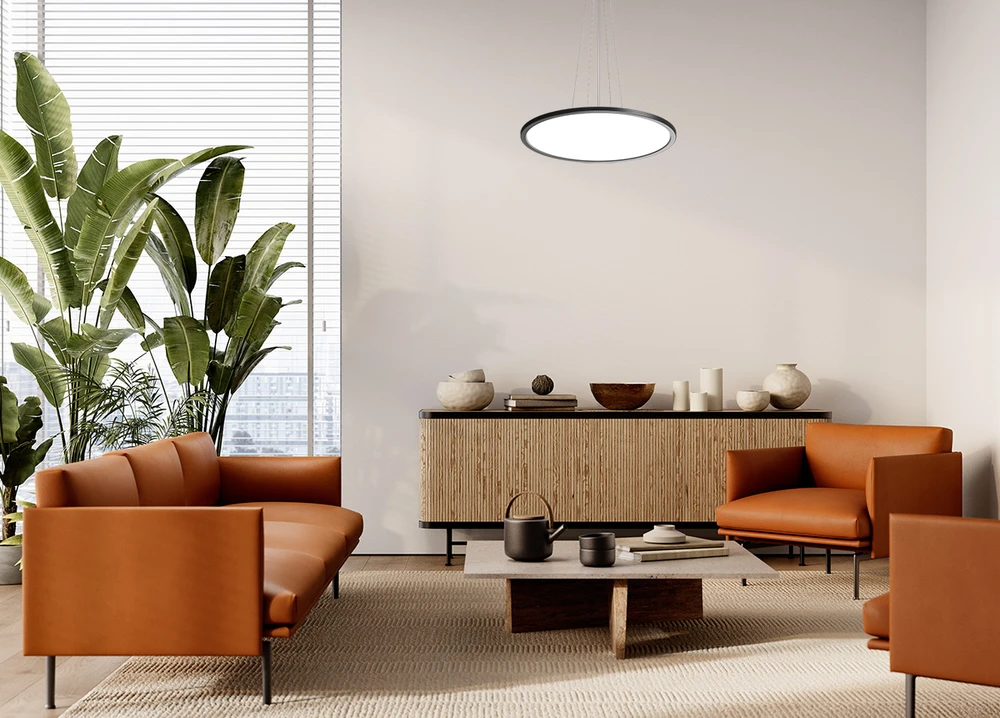 32W LED pakabinamas šviestuvas MANITO, juodos/baltos sp., 2800/4000/6000K, IP40