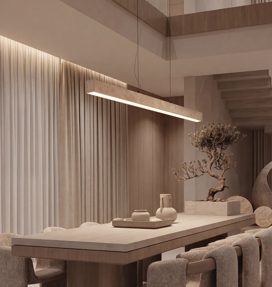 32W LED pakabinamas šviestuvas, smėlio/juodos sp., 3000K, 26144