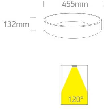 Lubinis šviestuvas 32W LED paviršinis šviestuvas, baltas, 2700/3000/4000K, 62132N/W/V