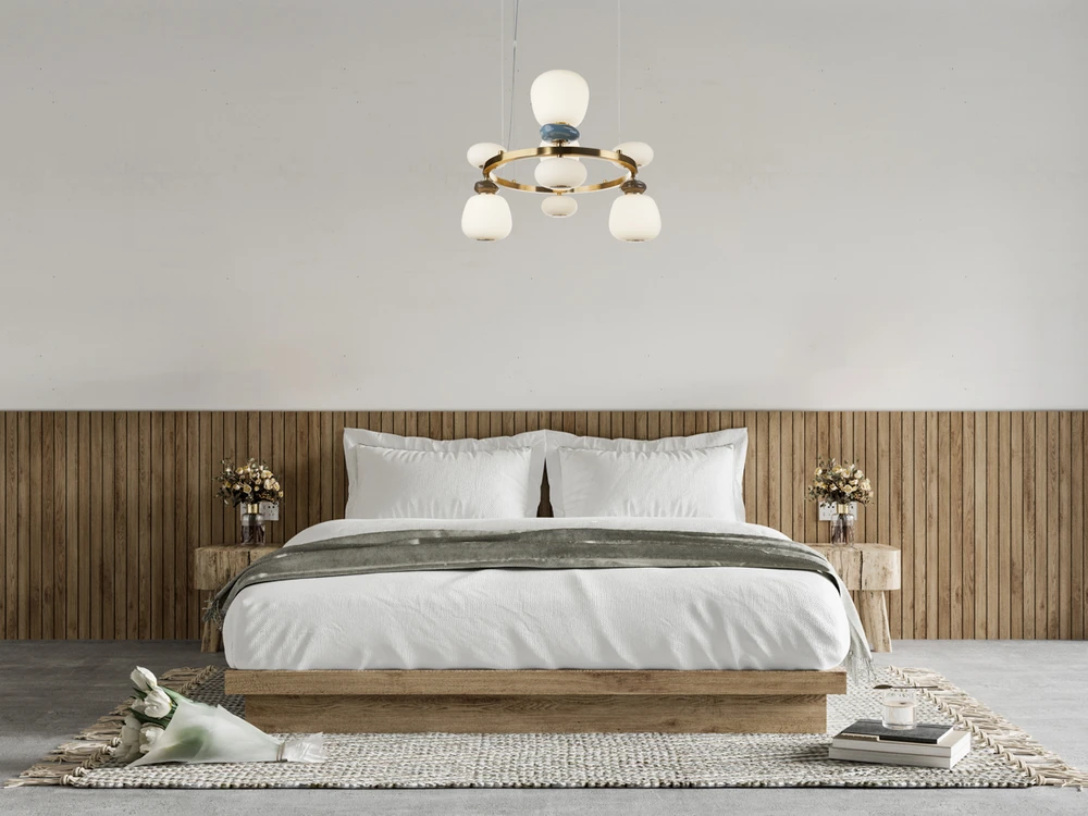 33W LED pakabinamas šviestuvas EVANS, aukso/baltos sp., 3000K