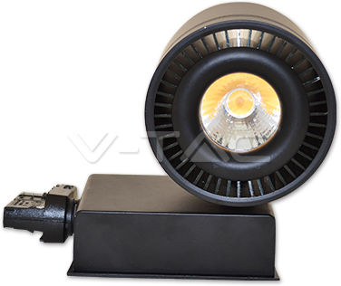 V-tac 33W LED COB šviestuvas į 3 fazių bėgelius, CRI >95, juodu korpusu, 6000K