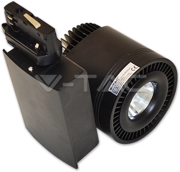V-tac 33W LED COB šviestuvas į 3 fazių bėgelius, CRI >95, juodu korpusu, 6000K